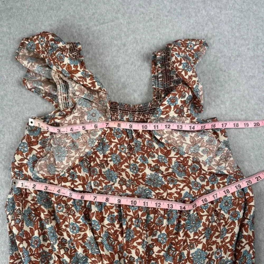 Moon River Tiered Maxi Dress Women Sz M‎ Floral Smocked Boho Cottagecore Prairie